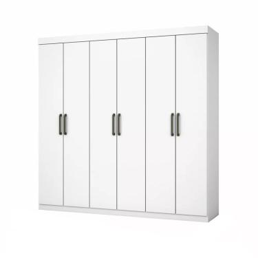 Imagem de Guarda Roupa Recife 6 Portas 2 Gavetas Sem Espelho Branco - Carioca Móveis
