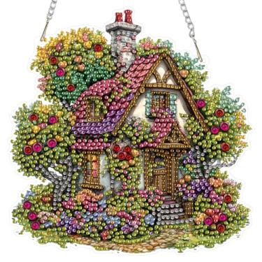 Imagem de RICUVED Kit de arte de diamante para pendurar para adultos, decoração de decoração de parede com pedras de cristal de formato especial para casa, árvores frutíferas, diamante para iniciantes, enfeite