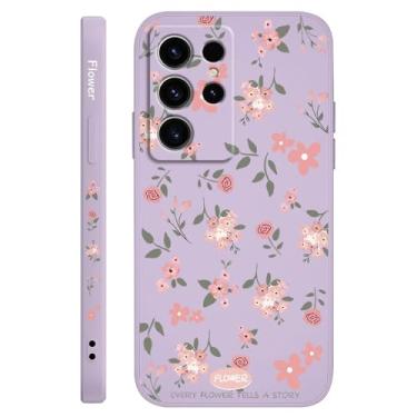 Imagem de Capa de celular com aroma floral para Samsung Galaxy S25 S24 S23 S22 S21 S20 Ultra Plus FE Note 20 Ultra 10 Plus, roxo claro, para S24FE