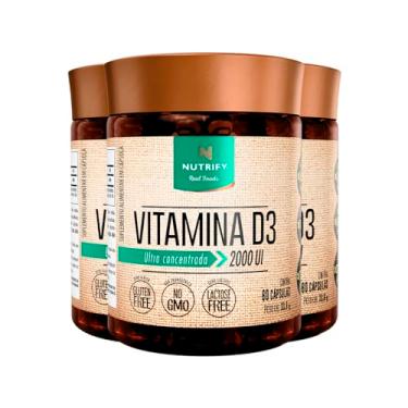Imagem de Kit 3 Vitamina D3 2000 UI Nutrify 60 Cápsulas