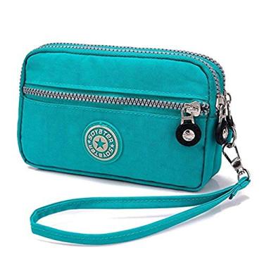 Imagem de Pequena bolsa de pulso bonita porta-moedas bolsa de pulso bolsa de mão para celular bolso para cartão para iPhone 11, XR/Samsung Galaxy A10, A20, A50, S10 Plus/Motorola Moto G7, G6, Z3 / OnePlus 7, 6T, Sky Blue