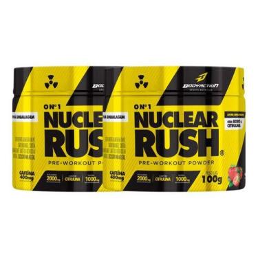Imagem de Kit 2 Pre Treino Nuclear Rush 100g Bodyaction, Morango