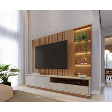 Imagem de Estante Home Theater Ambiente Cancún Freijó Off White Matte - Colibri