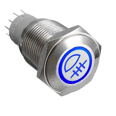 Imagem de ESUPPORT 12V Carro Veículo Azul Luz LED Botão Metal Interruptor 16 mm