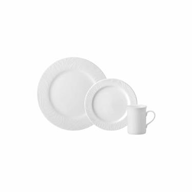 Imagem de Serviço de 18 Peças com Caneca em Porcelana, Modelo Luiza, Redondo com Relevo, Porcelana Schmidt