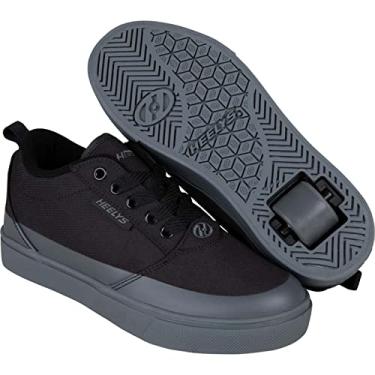 Imagem de HEELYS Tênis unissex infantil Pro 20 1/2 FLD (criança pequena/adulto) com salto com rodas, Preto/Carvão, 1 Little Kid