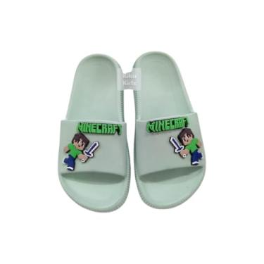 Imagem de Chinelo Slide Jogo Eletrônico Menino Leve Uso Diário Tamanho 27 ao 40 (Verde Espada, BR, Criança de 9 a 12 anos, Faixa Numérico, 35, 36)