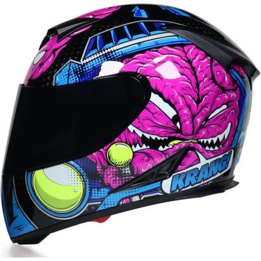 Imagem de Capacetes De Motocicleta Dupla Viseira Capacete De Rosto Completo Para Adultos Jovens Homens & Mulheres Modular Capacete De Motocicleta De Rosto Completo Aprovado Pela Ece/dot Capa, J, XXL/61-62CM