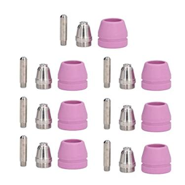 Imagem de Kit de consumíveis de tocha de cortador de plasma de 21 peças para bicos de tocha SG-55 AG-60 WSD-60, eletrodos, capas de cerâmica