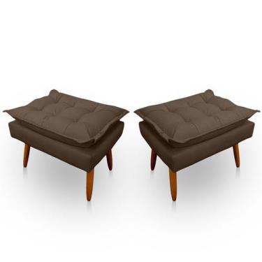 Imagem de Kit 2 Puff Opala Retangular para Sala e Quarto Suede - LH Decor - Los 