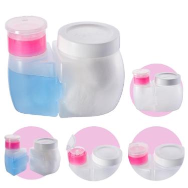 Imagem de Porta Acetona Algodão Frasco Dosador Manicure Salão de Beleza 120 ml com Válvula Dompel