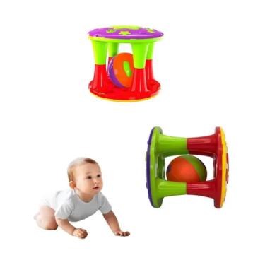 Imagem de Brinquedo Torre Chocalho Sensorial  Bebê Resistente Colorido