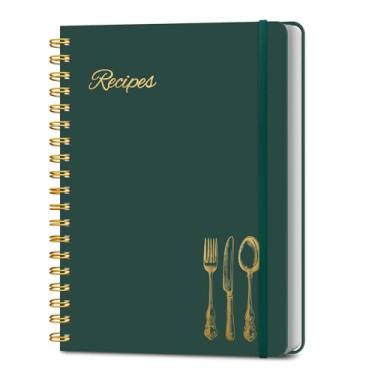 Imagem de LuBudingJoy Blank Recipe Book to Write in Your Own Recipes. Sprial Hardcover Blank Cookbook, Recipe Journal Hold 130 Recipes(Beryl Black)