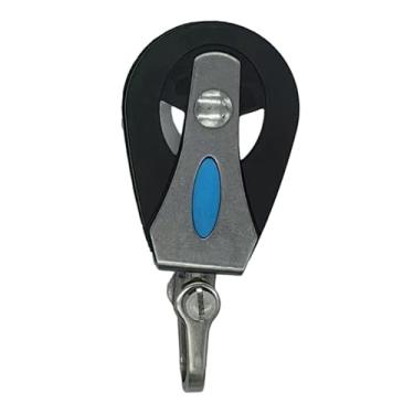 Imagem de MERIGLARE Polia de cabo, roda, cabo de aço, de arrebatamento, vela suave, compacto, giratório único, aço inoxidável, nylon para equipamentos de, Azul