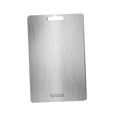 Imagem de DimyFew Tábua de corte de aço inoxidável versátil com alça dupla face para cozinhar, 39cmx28cm