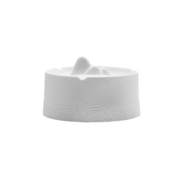 Imagem de Cinzeiro de cerâmica com tampa Cinzeiros de mesa para ambientes internos e externos, decoração de escritório, jardim, café, decoração para fumar, suporte de cinzas (branco)
