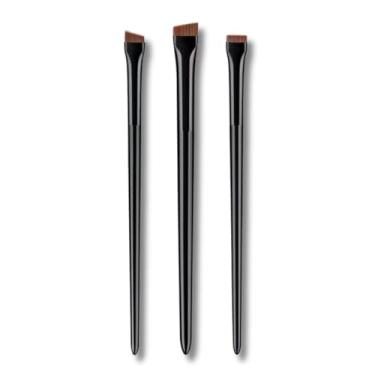 Imagem de Kit 3 Pincel Chanfrado Profissional Design Sobrancelha Henna