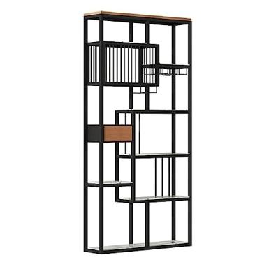 Imagem de TsoLay Estante de metal para livros, prateleira organizadora de vinho, estante aberta do chão ao teto para quarto, escritório e sala de estar
