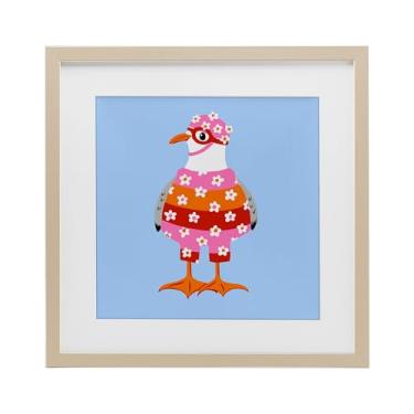 Imagem de Stupell Industries Sassy Seagull Wetsuit Birch Impressão Emoldurada sob Vidro Design por Bex Morley Design, 40,6 x 40,6 cm