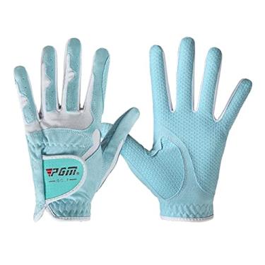 Imagem de MotiveTech 1 Par de Luvas de Golfe Femininas de Alto Desempenho para Mão Esquerda E Direita, Dedos Inteiros para Treinamento de Golfe - Melhora a Aderência, Elás, Blue L