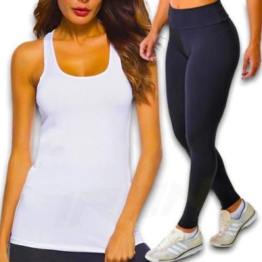 Imagem de Kit Calça Legging Cintura Alta + Regata Academia Fitness 176 - IRON, N