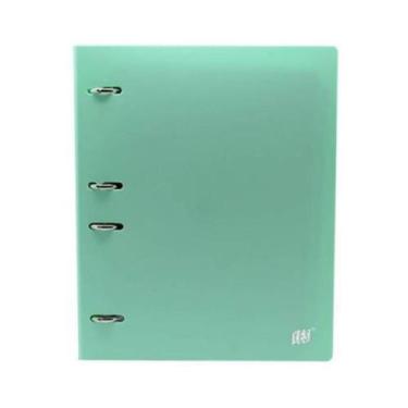 Imagem de Caderno Argolado Verde Fichário Yes B5 Colegial Tons Pasteis c/ 96 Fol