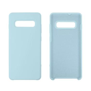 Imagem de Capa Silicone Aveludado para Galaxy S10 - GCM, Azul Aquario
