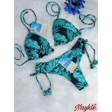 Imagem de Biquini Cortininha com Calcinha Fio Duplo - Nayklê Moda Praia , Preto 