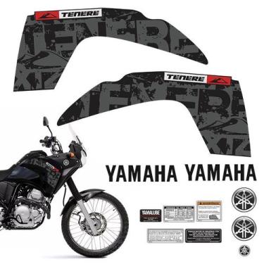 Imagem de Kit Adesivos Tenere 250 2013 Logo Moto Yamaha Completo Preto - SPORTIN
