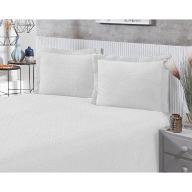 Imagem de Colcha Cobre Leito Bia Matelada 3D Para Cama Queen 200 Fios Conforto e