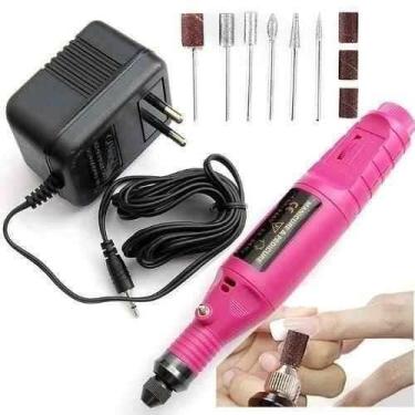 Imagem de Lixadeira Unha Lixa Elétrica Profissional Bloco Motor fonte bivolt 110