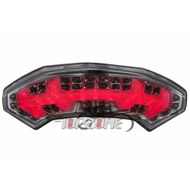 Imagem de Topzone Lightings Luzes traseiras de LED de motocicleta com luz traseira de freio com indicadores de luz de seta integrados para Ducati 10-14 Multistrada 1200
