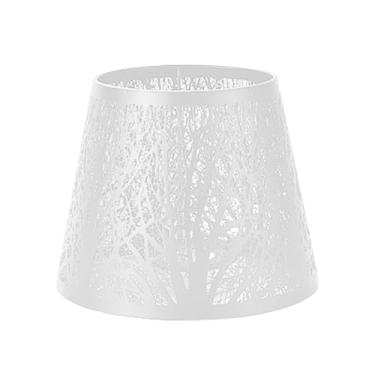 Imagem de Fenteer Capa de abajur de metal, capa de ferro para luminária pendente, abajur para luminárias de mesa, arandelas de parede, restaurante, decoração para casa, Branco