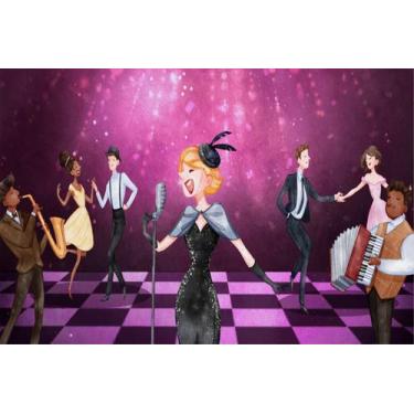 Imagem de Painel de Tecido Sublimado Música Vintage Pista de Dança - Fabrika de 