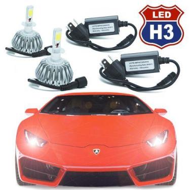 Imagem de Par Lâmpada Super Led 6000 Lumens 12V 24V H3 6000K - Conforme estoque 