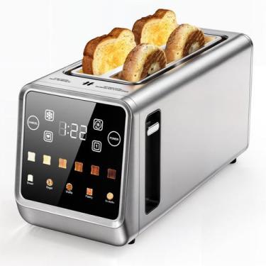 Imagem de Torradeira Foyoconven Touch Screen 4 fatias de aço inoxidável 1400W