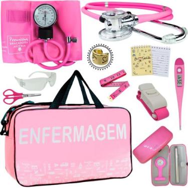 Imagem de Kit Enfermagem Top Cores Premium Completo Estagio - Love Saude, ROSA E