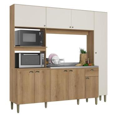 Imagem de Cozinha Compacta Moderna Capuccino Off White Acetinado - THB - THB Móv