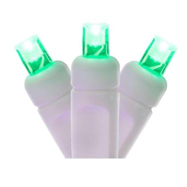 Imagem de Vickerman Conjunto de luz LED verde branco quente 100 luzes de ângulo amplo com 100 LEDs de grande angular de molde único verde, 36 pés