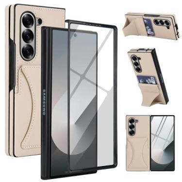 Imagem de Capa de telefone para Samsung Galaxy Z Fold 6 5G 2024 capa carteira proteção de tela e câmera alça transversal alça suporte para cartão de crédito suporte de couro ZFold6 Z6 G Fold6 ZFold 6Z feminino