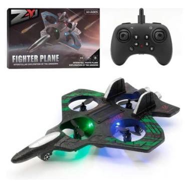 Imagem de Avião Fighter Drone Infantil – Brinquedo Futurista com Movimento Automático Bate e Volta, Desvia de Obstáculos +6 Anos