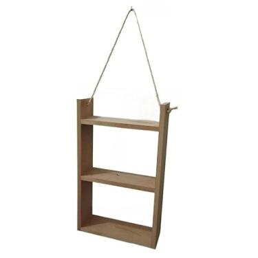 Imagem de Nichos Com DivisóRias Para Banheiro, Cozinha, Quarto, Sala Com Corda De Sisal(MDF Cru (Natural))