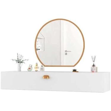 Imagem de Penteadeira ou Console com Gaveta 100cm | Corrediças Metálicas para Camarim e Sala (Branco)