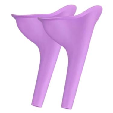 Imagem de Kit com 2 Urinol Feminino Portátil Funil Lavável em Silicone para Fazer Xixi em Pé Higiênico Discreto Ideal para Viagens Gravidez Pós-Cirurgia Eventos Festas