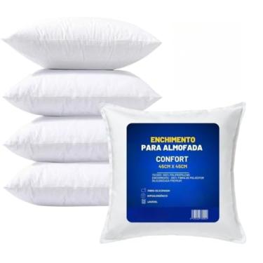 Imagem de Almofadas Decorativas Para Sofá Cheias Kit 2 4 6 10 Unidades Fibra Siliconada Tamanho 45x45(4 Unidades)