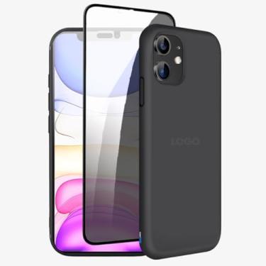 Imagem de Kit Capa Capinha Case Proteção Premium Preta Anti Impactos + Película de Privacidade (iPhone 11)