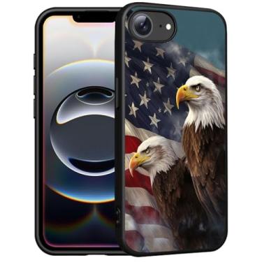 Imagem de FQTBCEARI Capa para iPhone 16e, capa de silicone fina com [forro de microfibra macio antiarranhões] capa protetora à prova de choque para iPhone 16e (6,1 polegadas 2025), bandeira patriótica americana