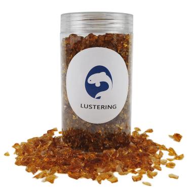 Imagem de LUSTERING Vidro esmagado decorativo de 1/4 de polegada de alto brilho, vidro quebrado, pedras de vidro para arte de resina geodo epóxi artesanato para arte de unhas, frasco de 450 g (âmbar escuro)
