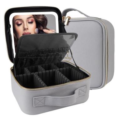 Imagem de Bolsa de maquiagem de viagem MOMIRA Cosmetic Organizer com espelho ilu