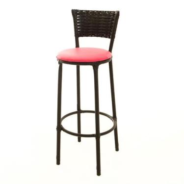 Imagem de Banqueta Alta Encapada Junco Preto Area de Lazer Cozinha Balcão - ESPA